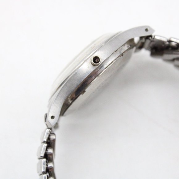 Vintage Stratton Automatic Watch Mens Silver Tone Stainless Steel White Dial - Picture 9 of 9